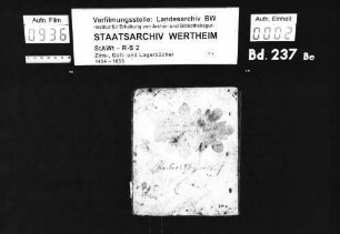 Werbacher Zinsbuch pro 1720-1726 (mit Register)
