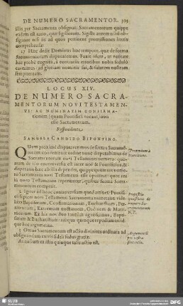 Locus XIV. De Numero Sacramentorum Novi Testamenti