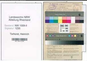 Entnazifizierung Heinrich Terhorst , geb. 19.08.1922 (Stanzer)
