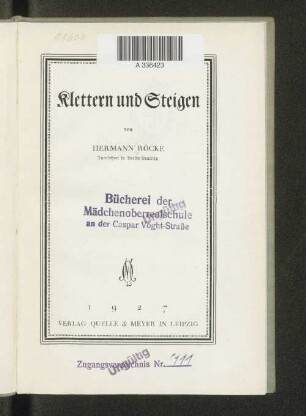 Klettern und Steigen