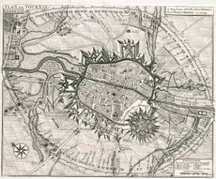 WHK 14 Spanischer Sukzessionskrieg 1701-1713 bis zum Frieden von Rastatt: Plan der Belagerung von Tournai durch die Alliierten, 1709