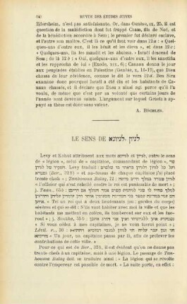Le sens de [hebräische Schrift]