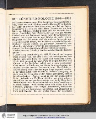 Die Künstlerkolonie 1899-1914