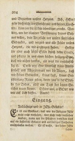 Eingang. Andächtige und Jesu Geliebte!