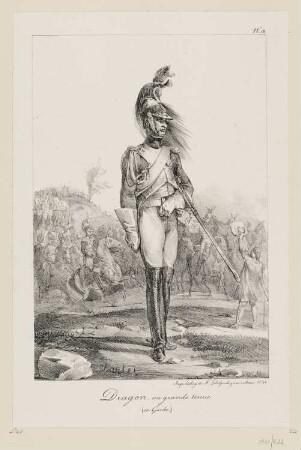 Dragon, en grande tenue, Blatt 12 der Folge "Kostüme der Kaisergarde"