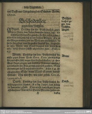 Bescheidenheit gegen dem Nechsten