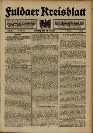 Ausgabe vom Montag, den 12. Januar 1914.
