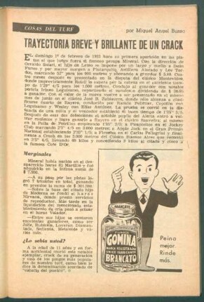 Cosas del turf: Trayectoría breve y brillante de un crack