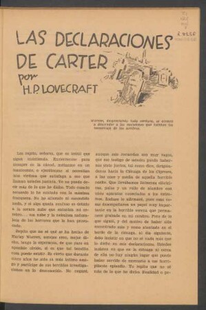 Las declaraciones de Carter : Warren, despreciando toda cordura, se atrevio a descender a las mansiones que habitan los monstruos de las sombras.