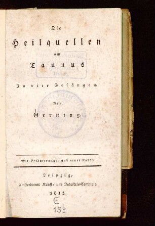 Die Heilquellen am Taunus : in vier Gesängen