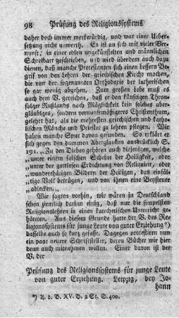 Prüfung des Religionssystems für junge Leute von guter Erziehung.