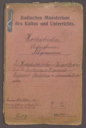 Hochschulstudium der Kriegsteilnehmer, die Anrechnung des Kriegsdienstes auf die Studienzeit und die Dreiteilung des akademischen Studienjahres (II)
