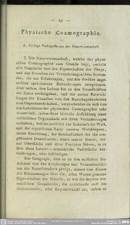 Physische Cosmographie