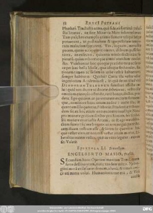 Epistola LI. Bruxellam. Engelberto Masio, Praesidi.