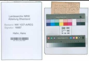Entnazifizierung Hans Hahn , geb. 02.05.1900 ()