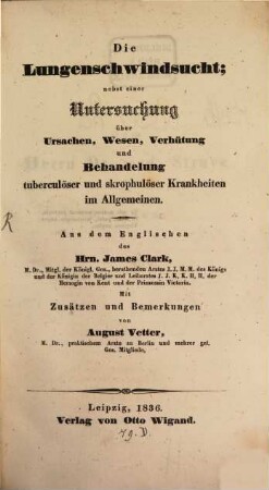 Die Lungenschwindsucht