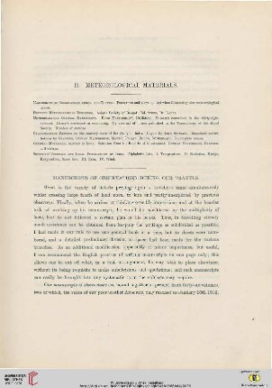 II. Meteorological Materials