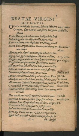 Beatae Virgini Dei Matri.