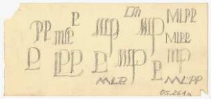 Kalligrafieskizzen : Grafische Studien zu den Initialen P P, L P P, M P
