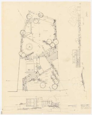 Garten Doebbeke, Berlin-Grunewald: Lageplan mit Schnitten 1:100