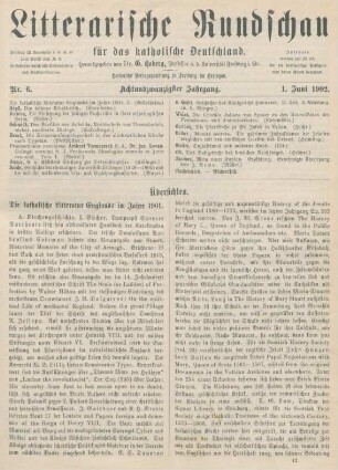 169-174 Die katholische Litteratur Englands im Jahre 1901