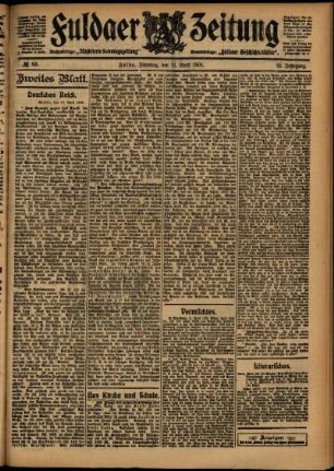 Zweite Ausgabe vom Dienstag, den 11. April 1905.