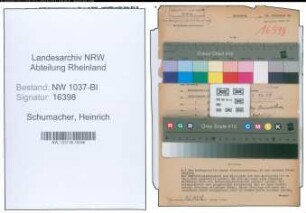 Entnazifizierung Heinrich Schumacher , geb. 19.09.1915 (Bueroangestellter)