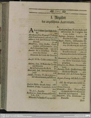 I. Register der angeführten Autorum