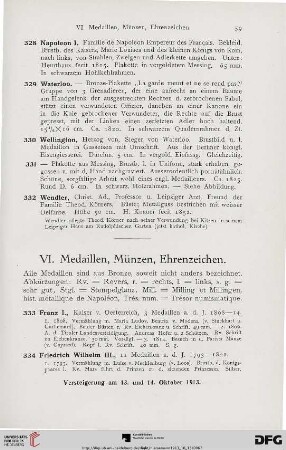 VI. Medaillen, Münzen, Ehrenzeichen (Nr. 333-378)