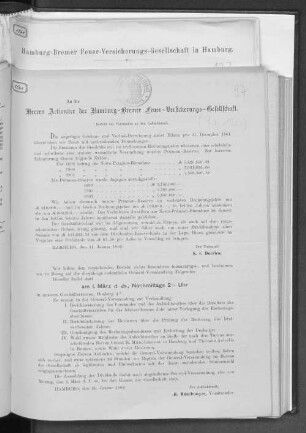 47.1901(1902): Rechnungs-Abschluss für das Geschäftsjahr ... // Hamburg-Bremer Feuer-Versicherungs-Gesellschaft in Hamburg