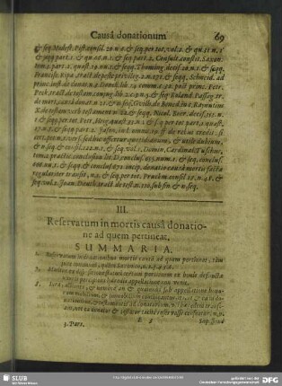 III. Reservatum in mortis causa donatione ad quem pertineat