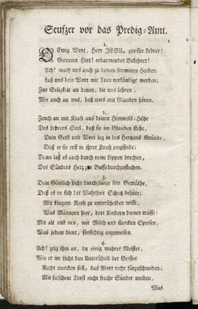 Seufzer vor das Predig-Amt.