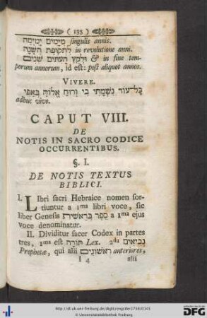 Caput VIII. De Notis In Sacro Codice Occurrentibus.