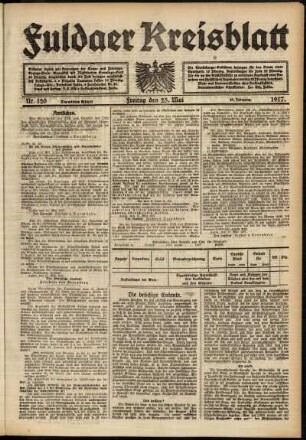 Zweite Ausgabe vom Freitag, den 25. Mai 1917.