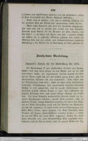 Funfzehnte Vorlesung. Foucault's Beweis für die Umdrehung der Erde