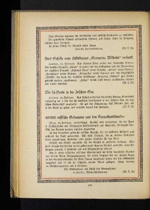 Fünf Schiffe vom Hilfskreuzer "Kronprinz Wilhelm" versenkt.