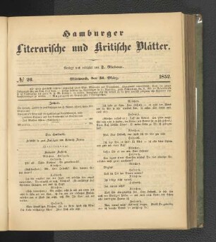 No. 26. 31. März 1852