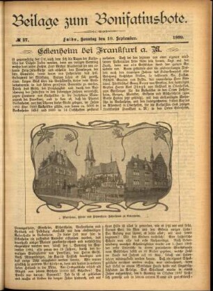 Zweite Ausgabe vom Donnerstag, den 07. September 1899.