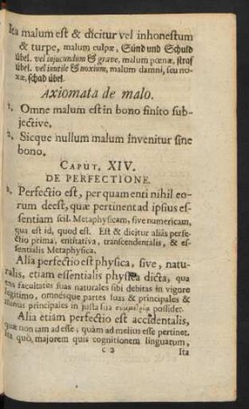 Caput. XIV. De Perfectione.