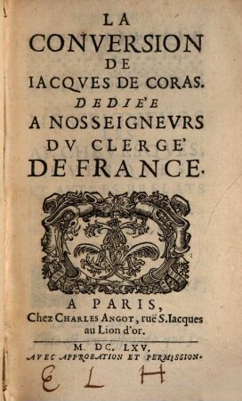La Conversion de Jacques de Coras