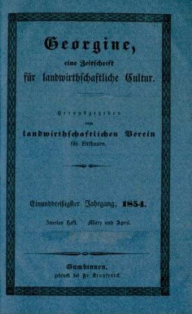 Einunddreißigster Jahrgang, 1854. Zweites Heft. März und April.