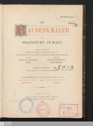 2,3: Die  Baudenkmäler in Frankfurt am Main