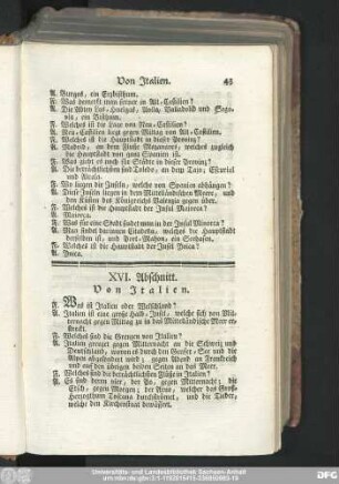XVI. Abschnitt. Von Italien.
