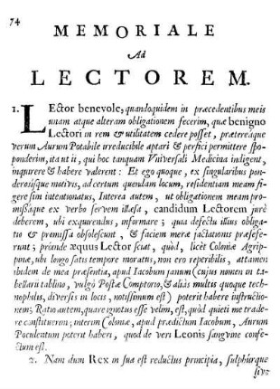 Memoriale Ad Lectorem.