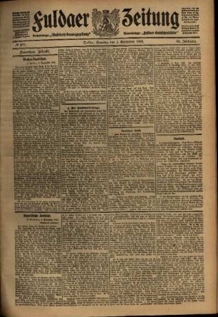 Zweite Ausgabe vom Samstag, den 04. September 1909.