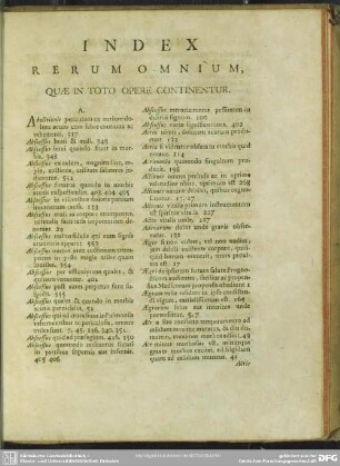 Index Rerum Omnium, Quae In Toto Opere Continentur