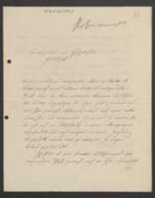 Brief von Ignaz Hofmannsthal an Regensburgische Botanische Gesellschaft