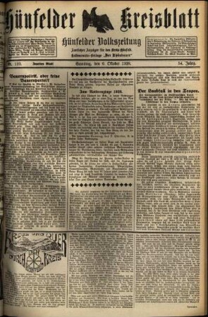 Zweite Ausgabe vom Samstag, den 06. Oktober 1928.