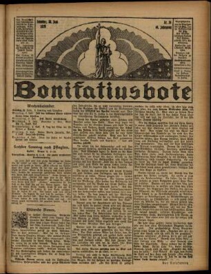 Erste Ausgabe vom Sonntag, den 30. Juni 1929.