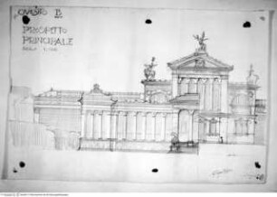 Stegreifprobe - Ansicht der Hauptfassade